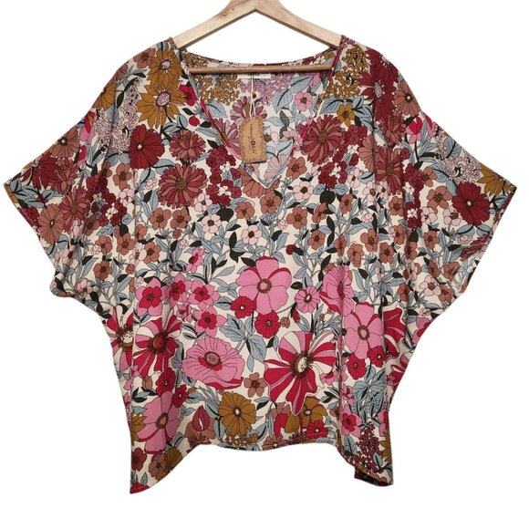 NATURAL LIFE Floral V-Neck Blouse - Multicolor - Picture 6 of 6